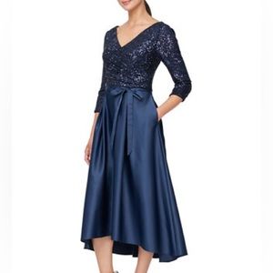 Alex Evenings Women's Satin Ballgown Dress
